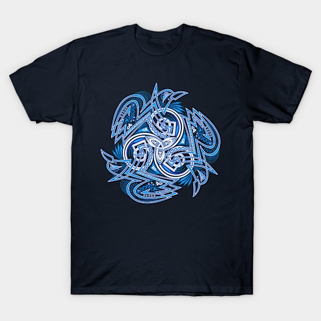 Triskele birds sign. T-Shirt by Artist Natalja Cernecka